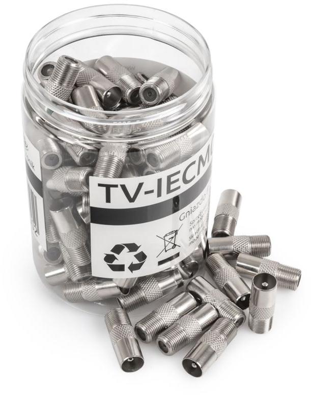 Gniazdo F / Wtyk TV Spacetronik - opakowanie 100 szt.