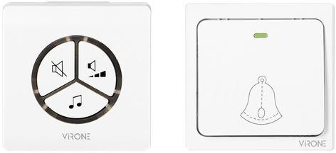 Dzwonek bezprzewodowy Virone DB-3 bezbateryjny przycisk,learning system,80m