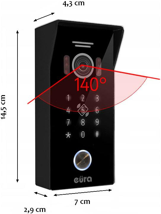 Wideodomofon Eura VDP-99C5 czarny, WiFi, RFID, Tuya - obrazek 6