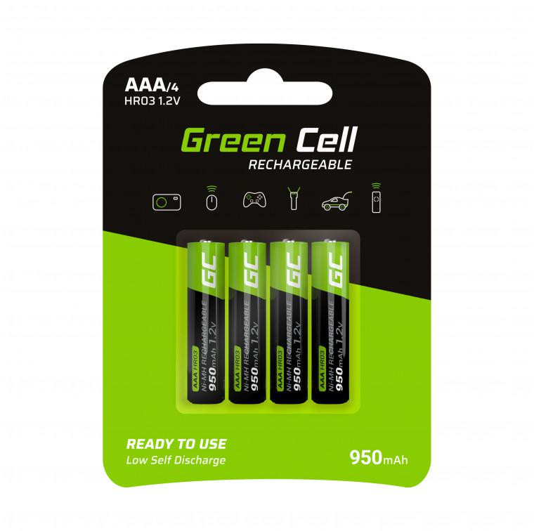 Akumulatorki Green Cell 4x AAA HR03 950mAh GR03