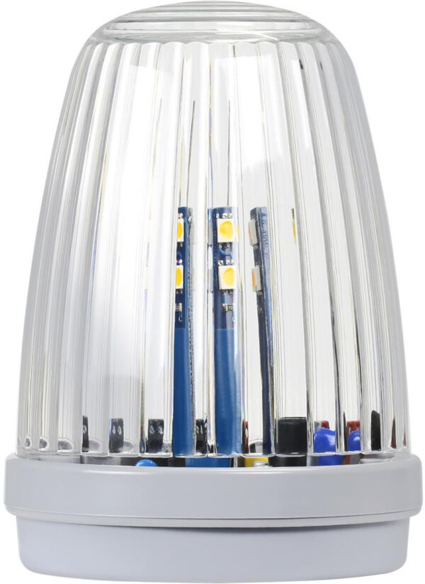 Lampa LED Proxima Kogut Biała z anteną 433.92 MHz (12-24V AC/DC lub 230V AC) świeci na żółto