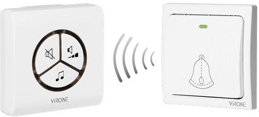 Dzwonek bezprzewodowy Virone DB-3 bezbateryjny przycisk,learning system,80m