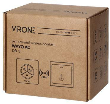Dzwonek bezprzewodowy Virone DB-3 bezbateryjny przycisk,learning system,80m