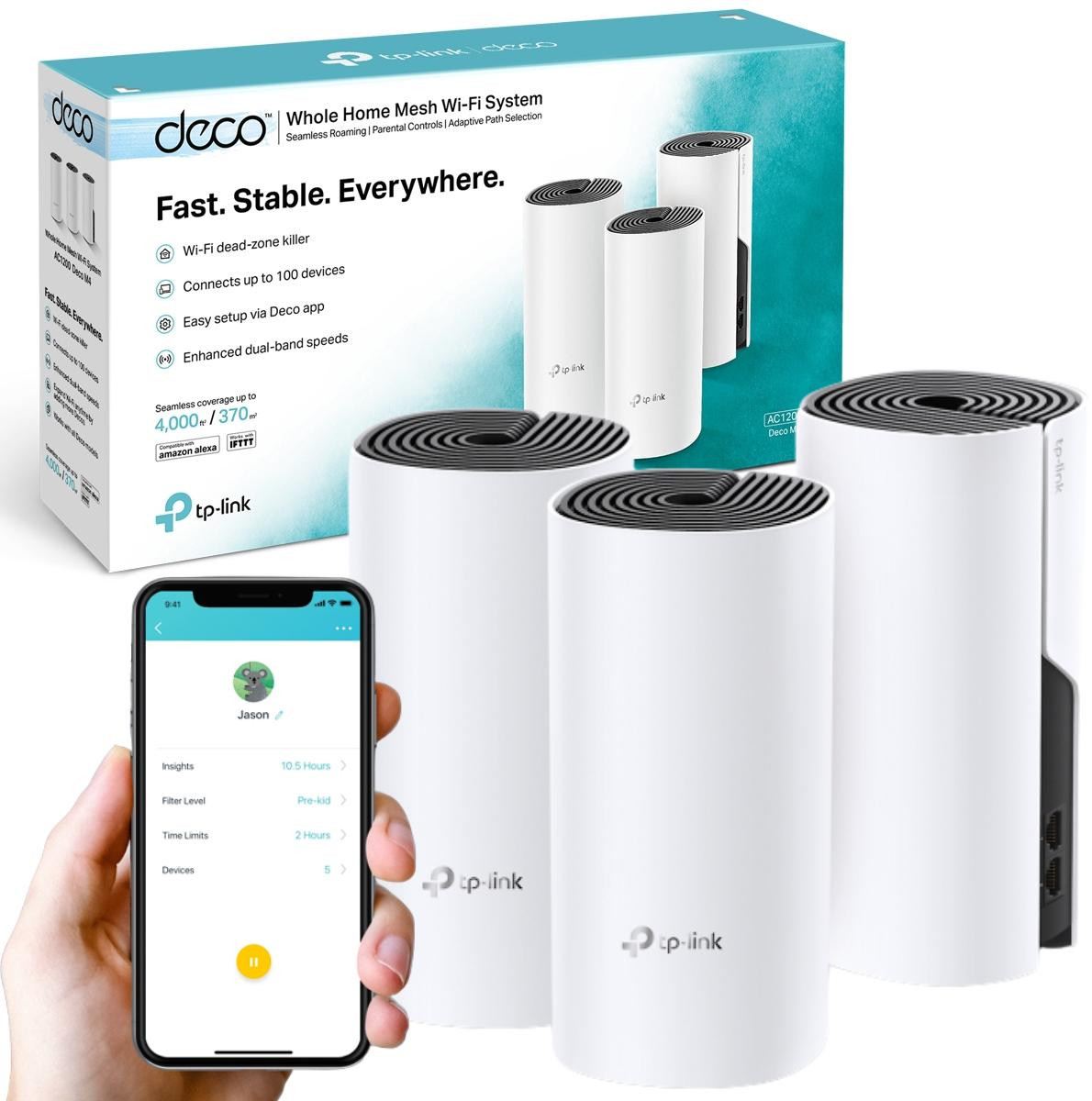 Domowy System WI-FI Mesh TP-Link Deco M4 (3-pack)