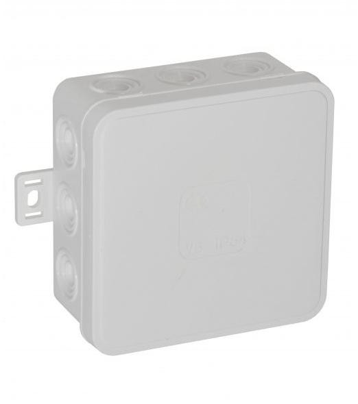 Puszka natynkowa pusta 12 wlotów Viplast V6 klik Biała IP54 85x85x41mm 036-01