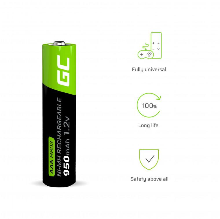 Akumulatorki Green Cell 4x AAA HR03 950mAh GR03