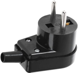 Wtyczka kątowa 220-05 16A 250V IP20 Czarna Viplast 220-05