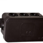 Puszka natynkowa pusta 8 wlotów Viplast V8 klik Czarna IP54 80x45x41mm 038-05