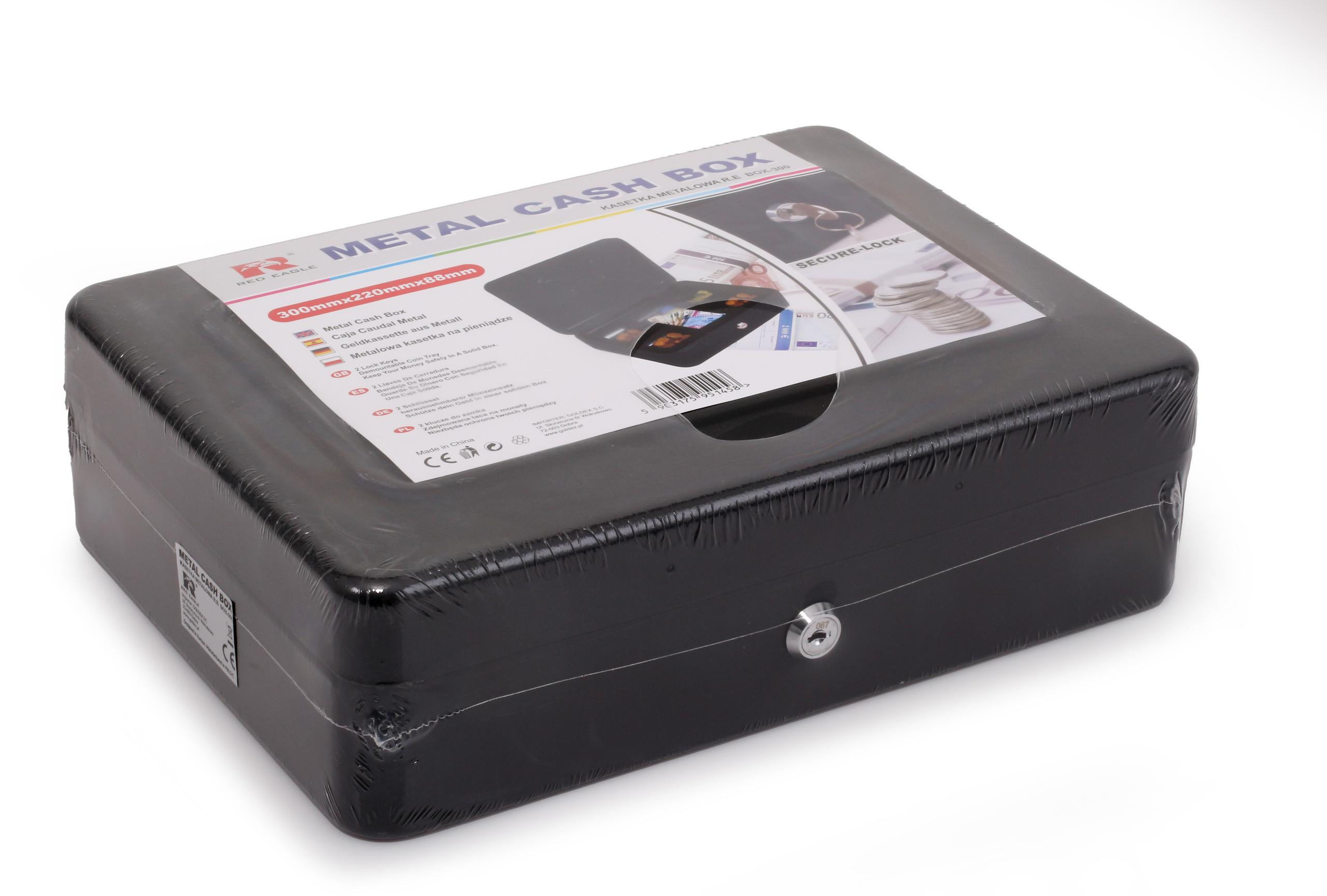 Kasetka metalowa RED Eagle BOX-300 na pieniądze