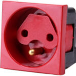 JAVEL Gniazdo 1M (czerwone) lektryczne pojedyncze + blokada