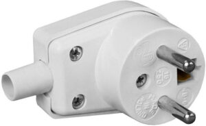 Wtyczka kątowa 220-01 16A 250V IP20 Biała Viplast 220-01