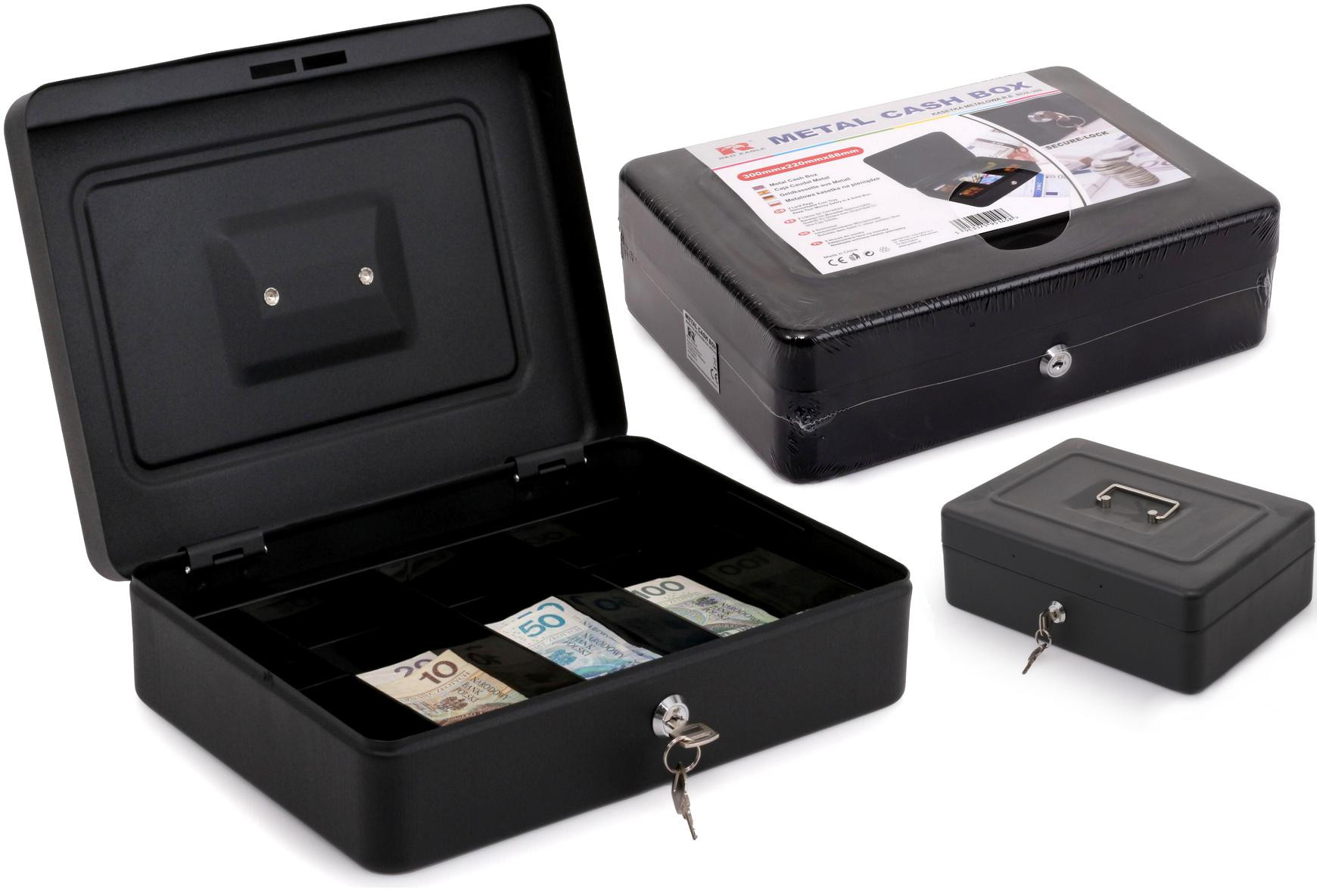 Kasetka metalowa RED Eagle BOX-300 na pieniądze