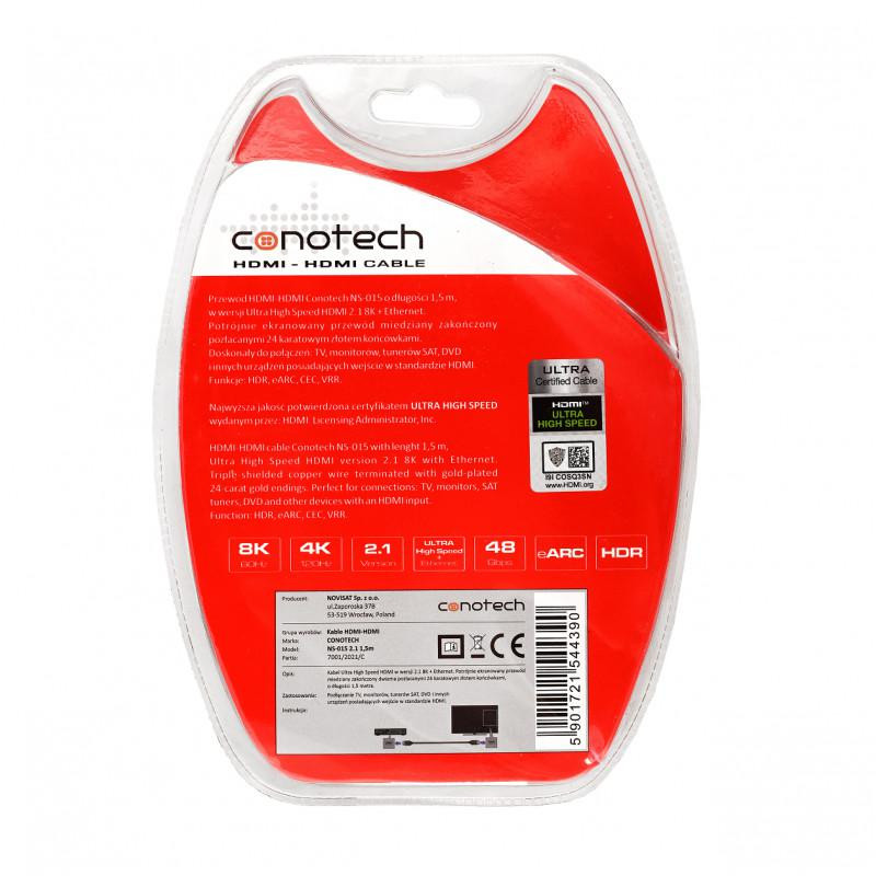 Kabel Hdmi Conotech NS-015 8K ver. 2.1 - 1,5m - obrazek 4