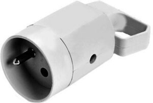 Gniazdo 315-01 z uchem z uziemieniem 2P+Z 16A 250V IP20 Biała Viplast 315-01