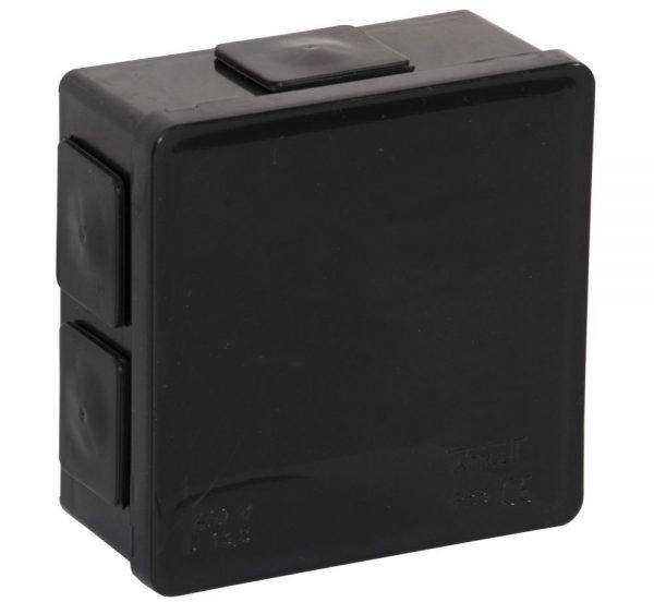 Puszka natynkowa pusta 6 wlotów Viplast VP-02 klik Czarna IP55 86x86x40mm 002-05